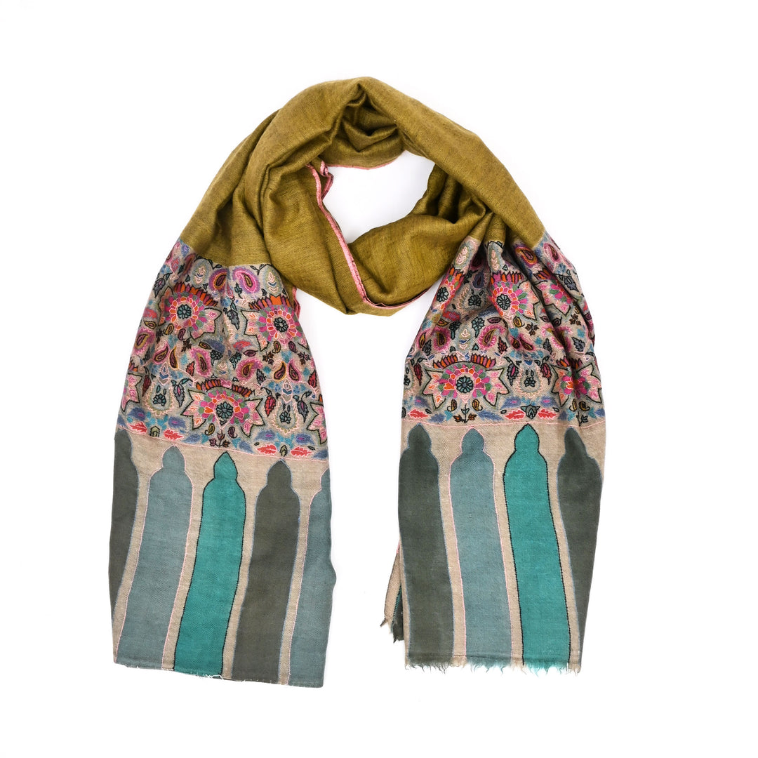 Sozni Pashmina Shawl - Multi-color, 80"x40"