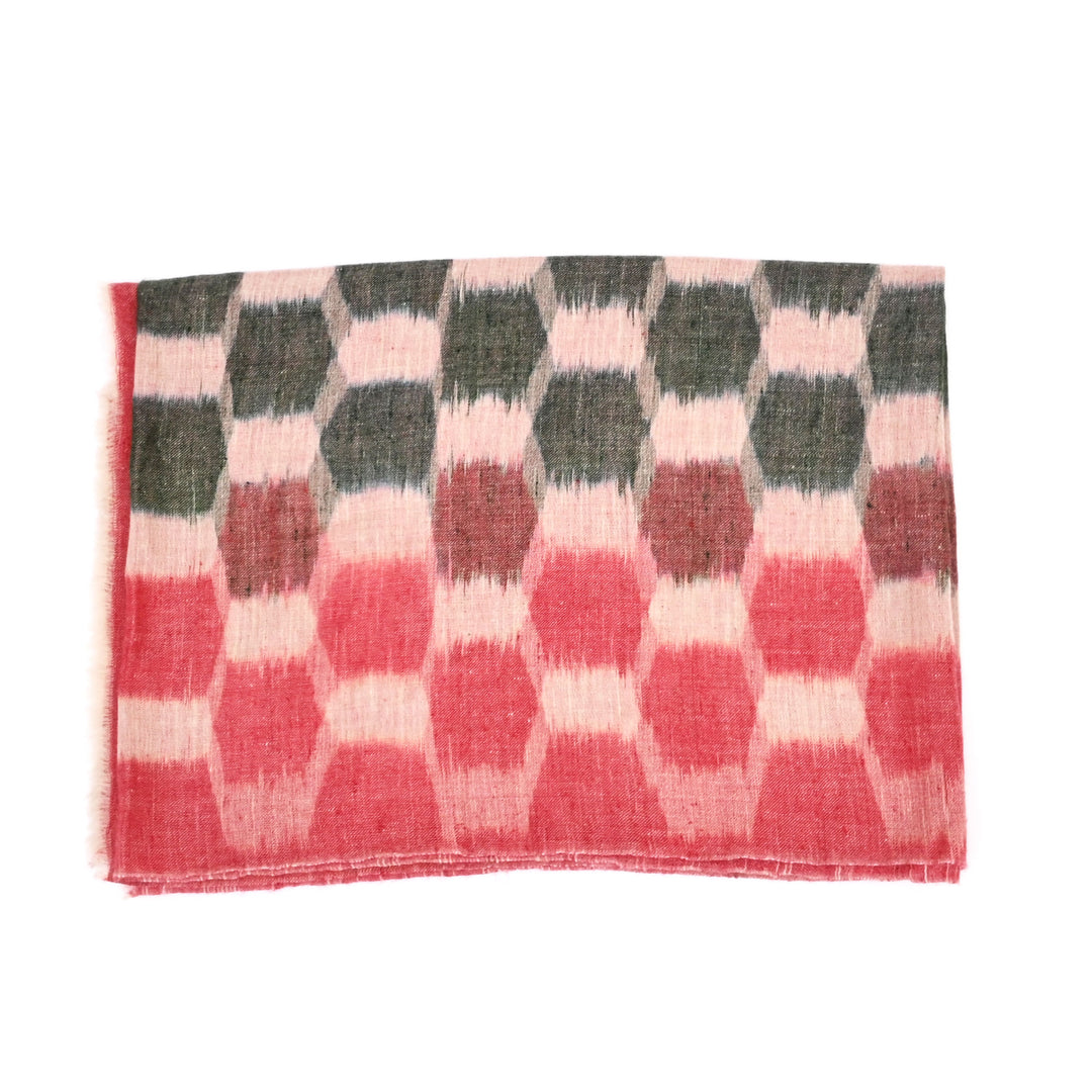 Reversible Ikat Pashmina Multicolor Stole, 80"x28"
