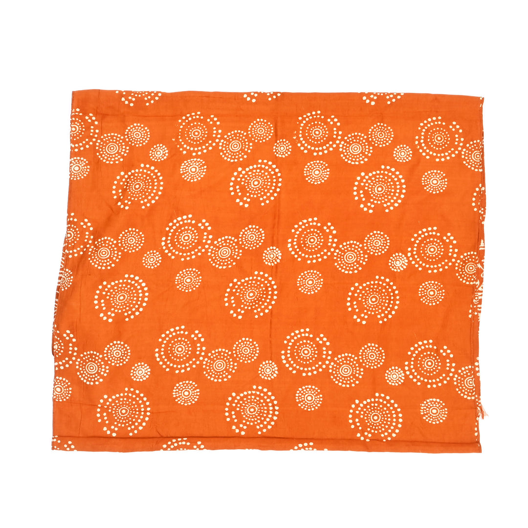 Golden Orange Printed Silk Stole | 100% Pure Silk Luxury Wrap-76X23"