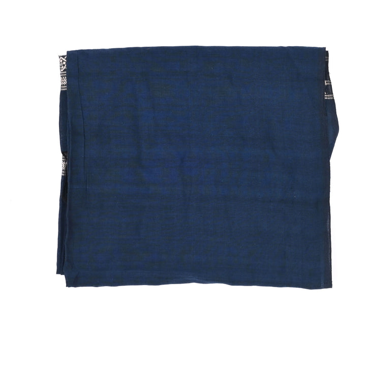 Cotton Baluchari Stole | Traditional Indigo Wrap 78"x24.5"