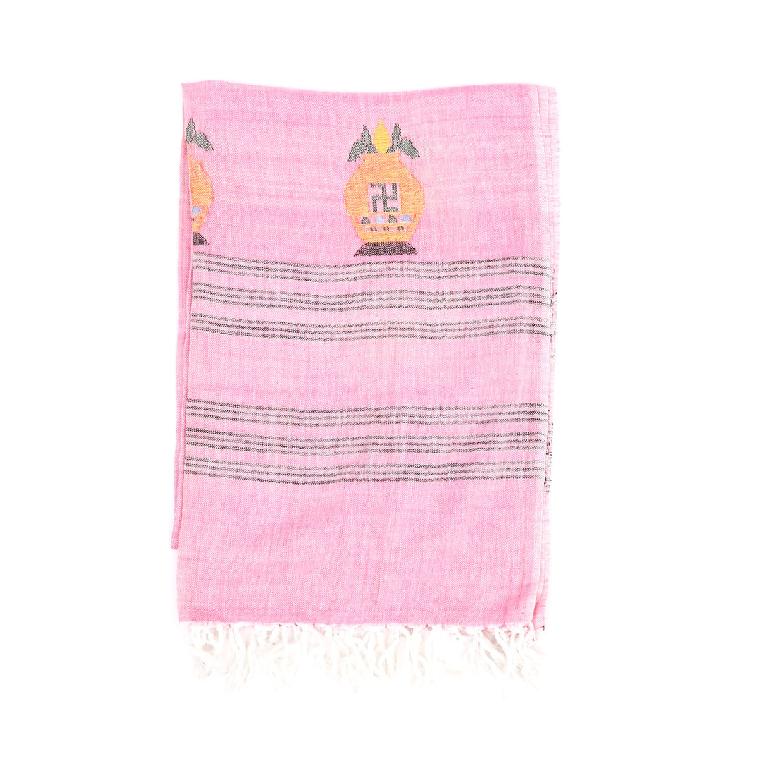 Handwoven Cotton Stole | Traditional Uttarakhand Design, 100% Cotton