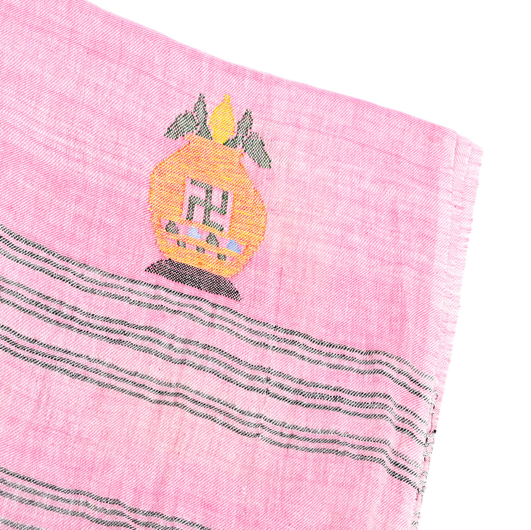 Handwoven Cotton Stole | Traditional Uttarakhand Design, 100% Cotton