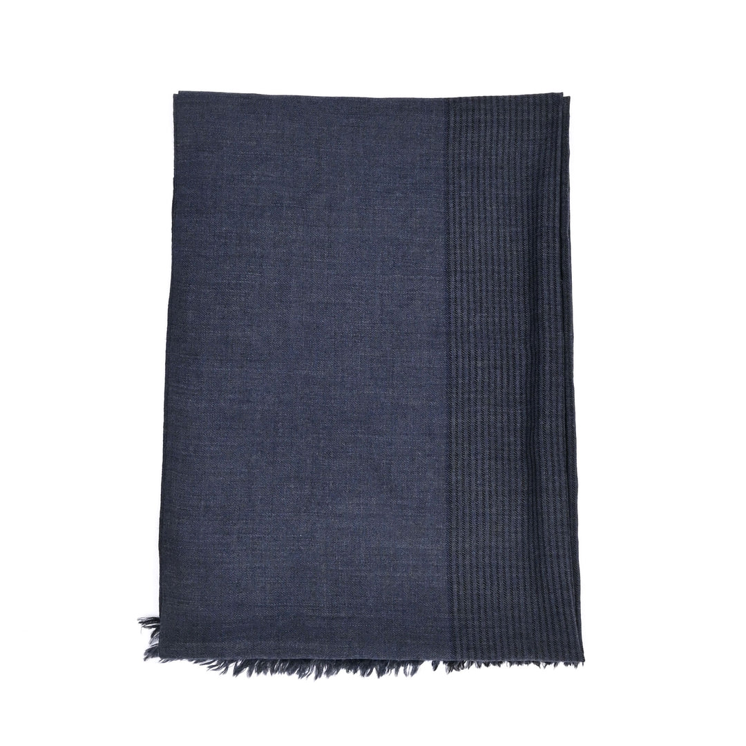 Kullu Indigenous Wool Shawl in Smoky Grey Color, 80"x28"