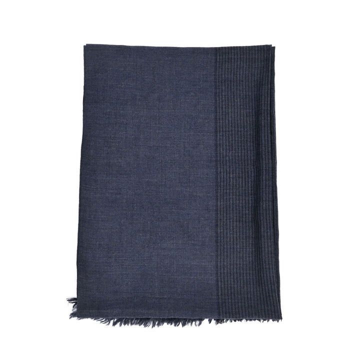 Kullu Indigenous Wool Shawl in Smoky Grey Color, 80"x28"