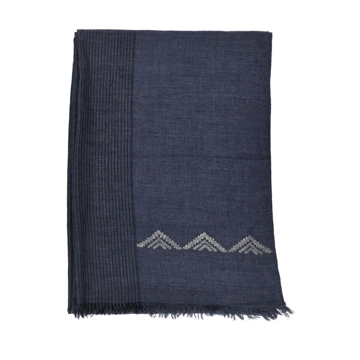Kullu Indigenous Wool Shawl in Smoky Grey Color, 80"x28"