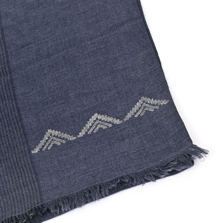 Kullu Indigenous Wool Shawl in Smoky Grey Color, 80"x28"