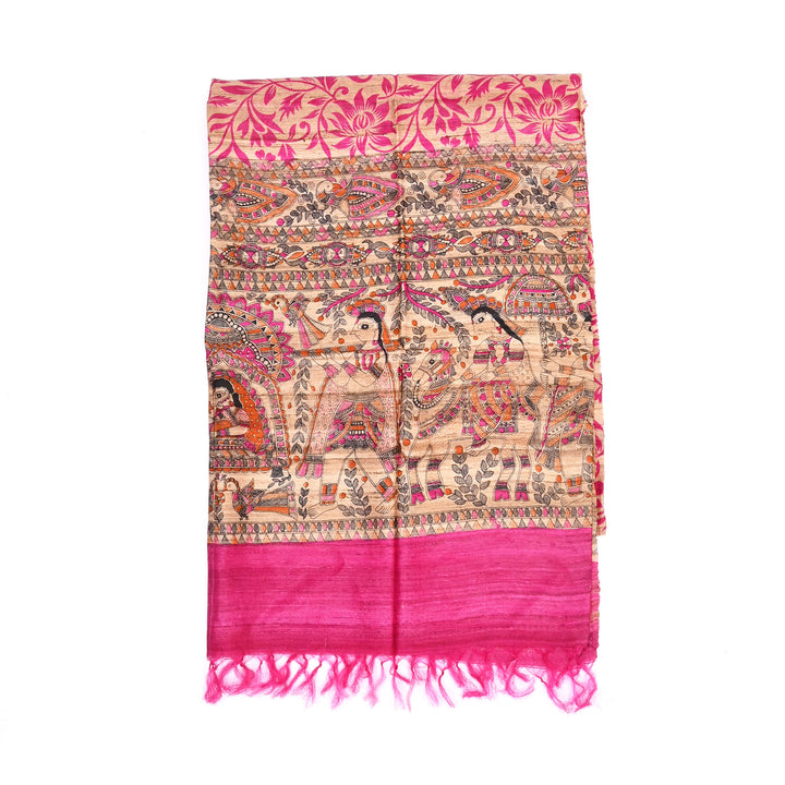 Natural Silk Dupatta | Traditional Indian Scarf Handwoven Ethnic Stole
