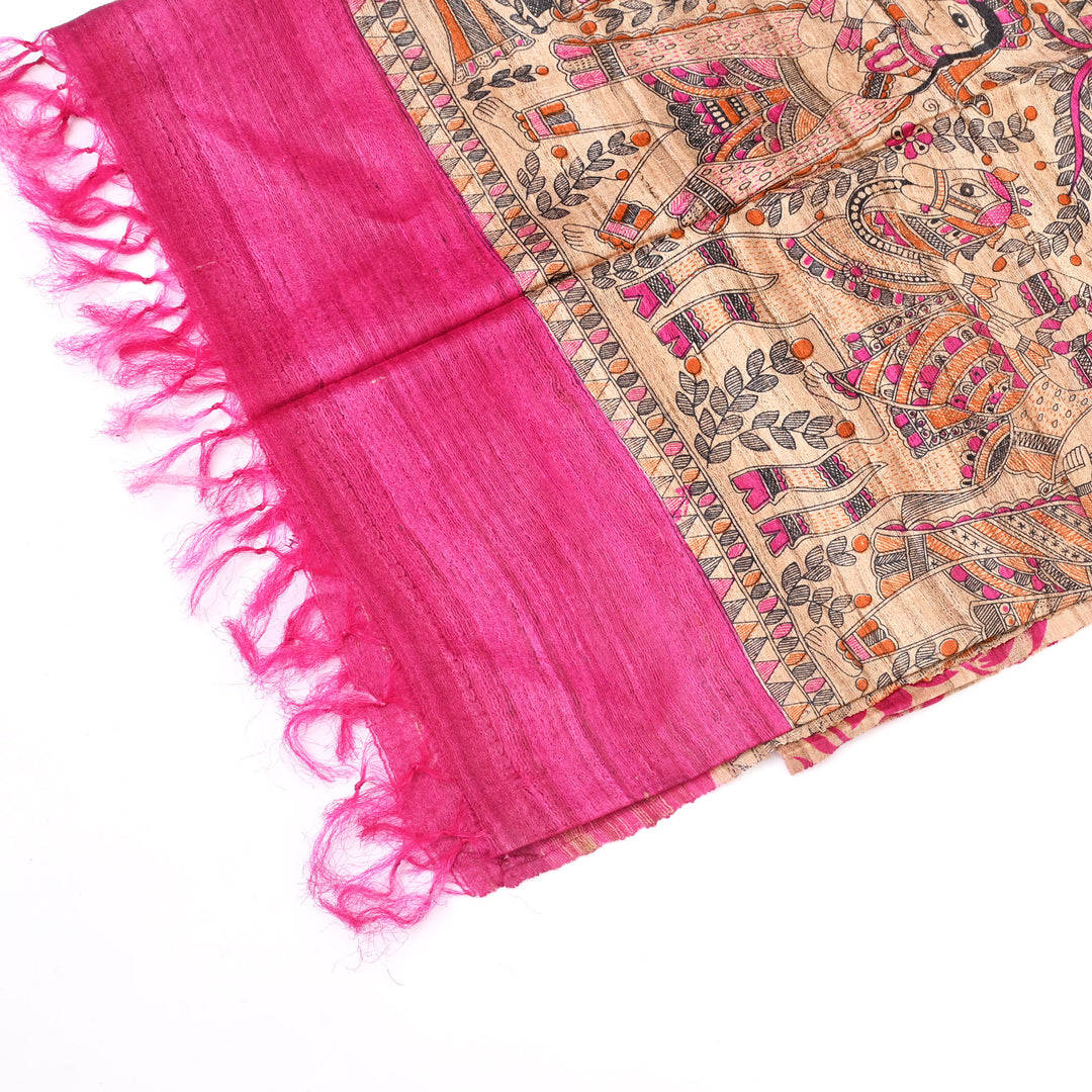 Natural Silk Dupatta | Traditional Indian Scarf Handwoven Ethnic Stole