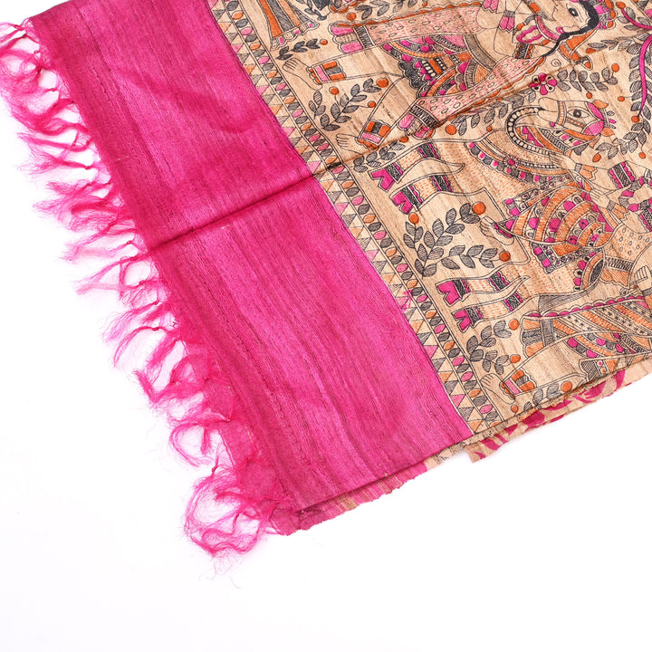 Natural Silk Dupatta | Traditional Indian Scarf Handwoven Ethnic Stole
