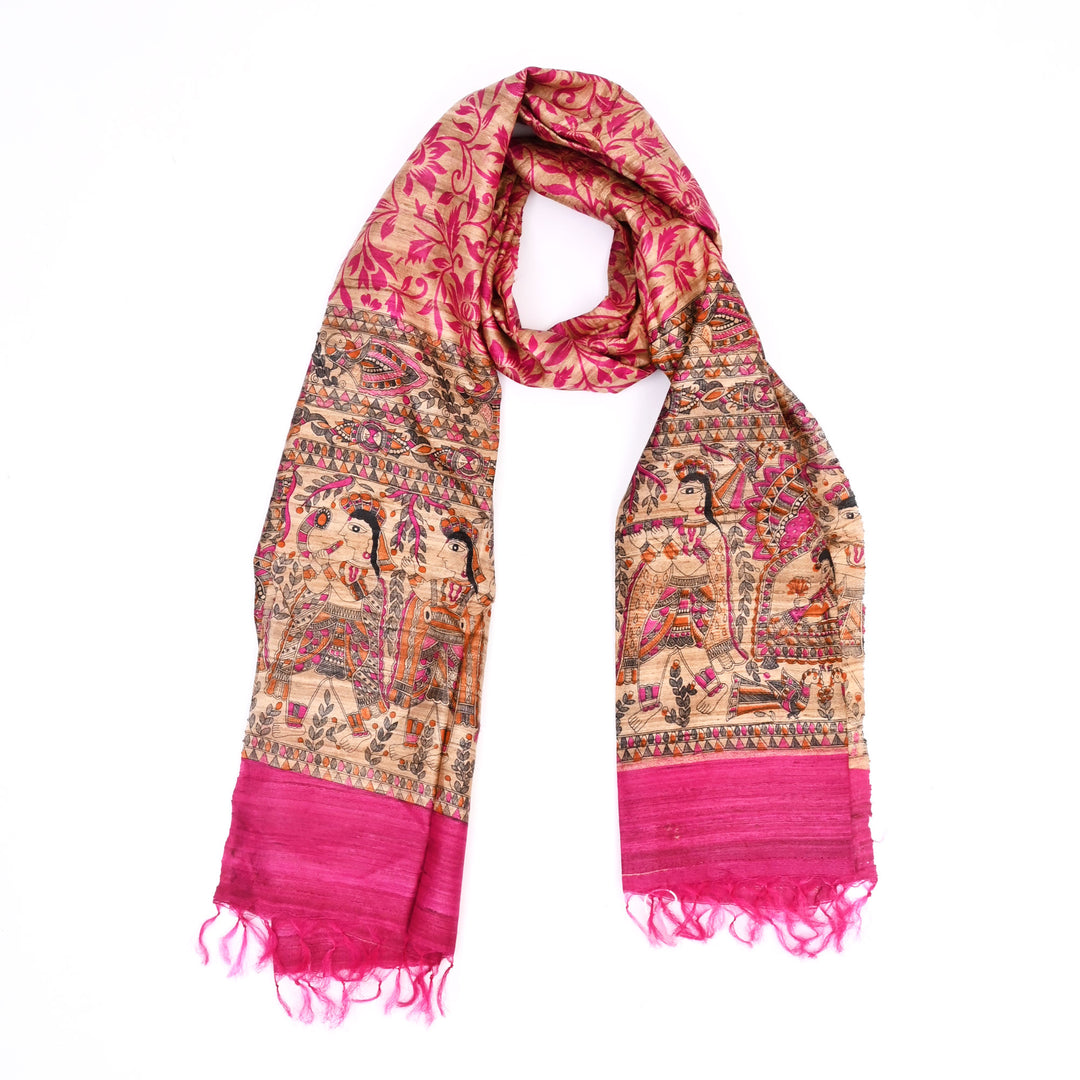 Natural Silk Dupatta | Traditional Indian Scarf Handwoven Ethnic Stole