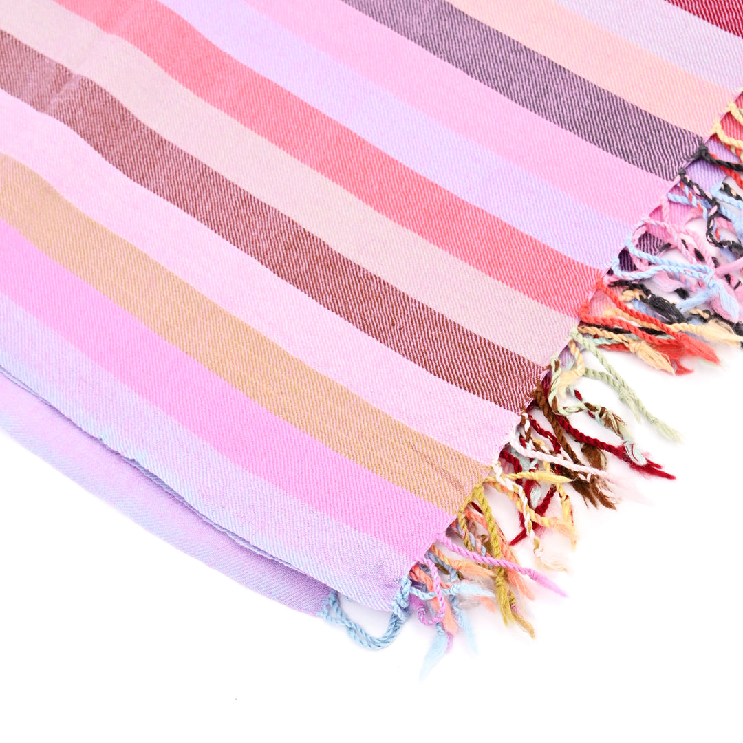 Luxurious Multicolor Handwoven Merino Wool Stole | Soft, Warm & Stylish