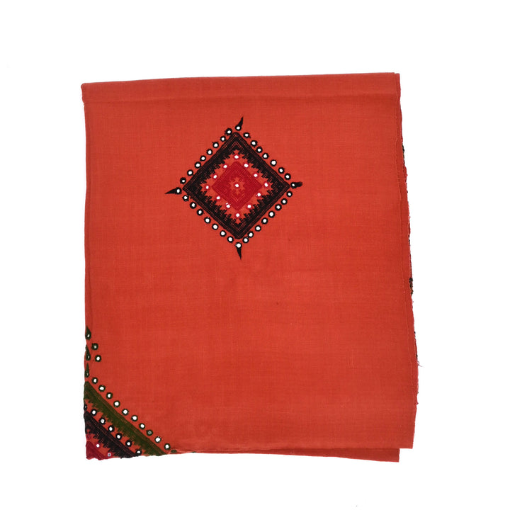 Handwoven Woolen Shawl in Rust Color | Kutch Artisanal Textile | Ethnic Winter Wrap | 80X38"