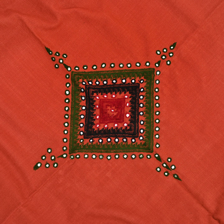 Handwoven Woolen Shawl in Rust Color | Kutch Artisanal Textile | Ethnic Winter Wrap | 80X38"