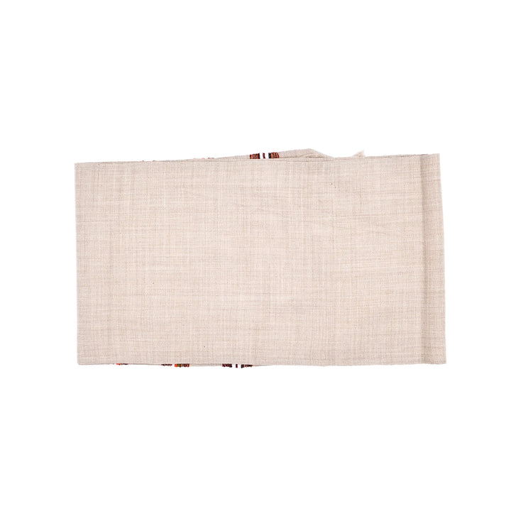 Natural Beige Wool Scarf | Pure Sheep Wool with Classic Stripes | 78"x12