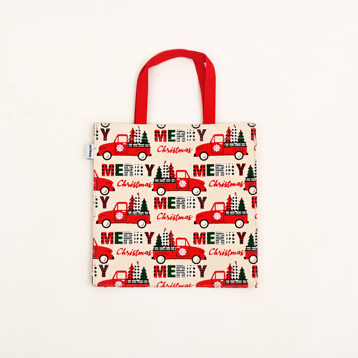 Christmas Gift Bag | Laminated Printed Canvas Bag with Allover Print