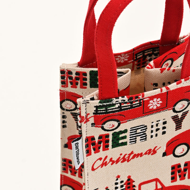 Christmas Gift Bag | Laminated Printed Canvas Bag with Allover Print