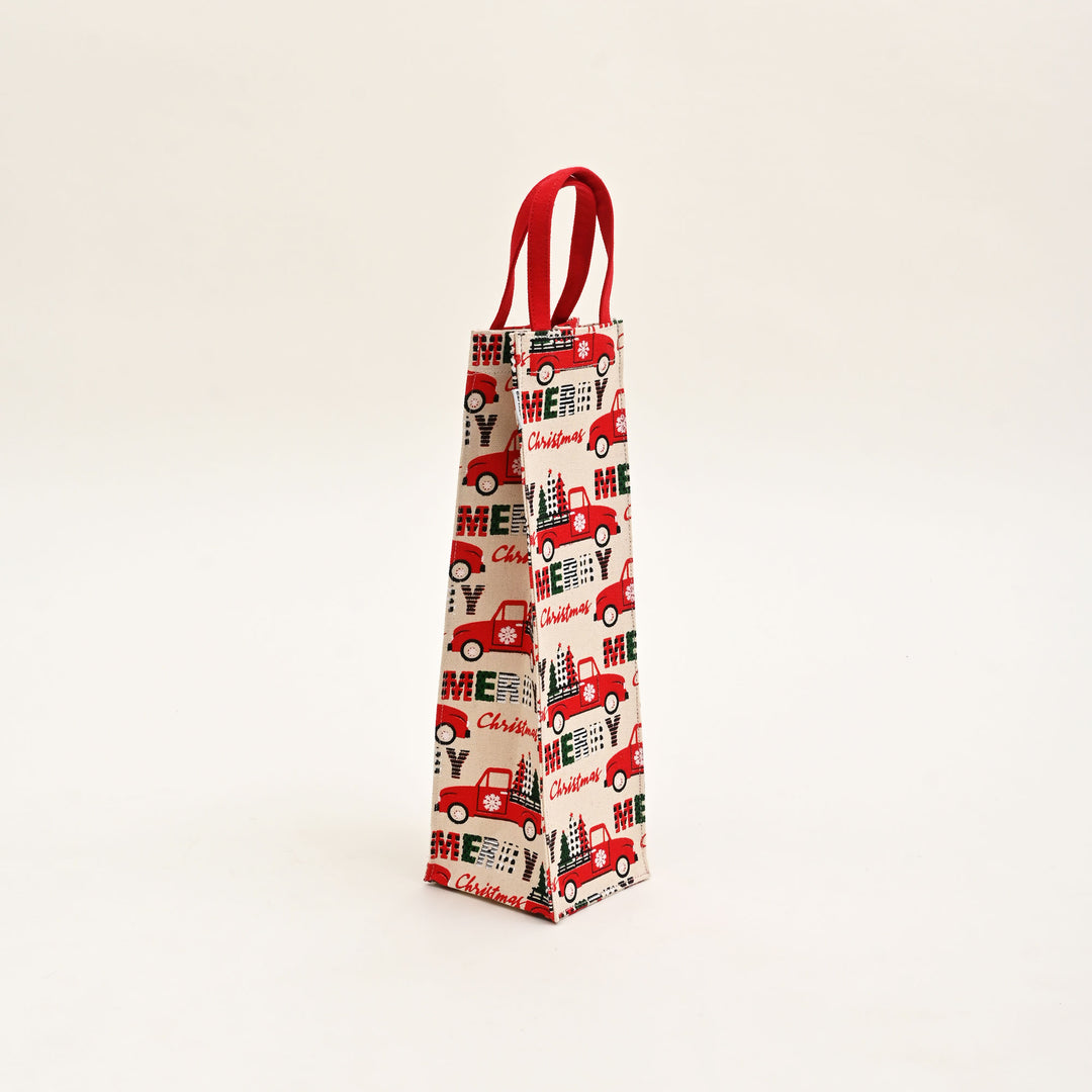 Christmas Gift Bag | Laminated Printed Canvas Bag with Allover Print
