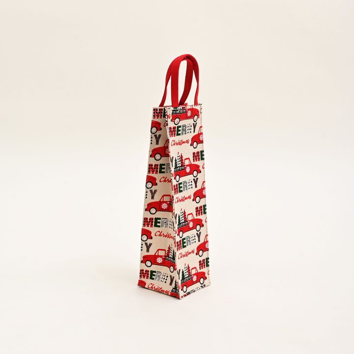 Christmas Gift Bag | Laminated Printed Canvas Bag with Allover Print