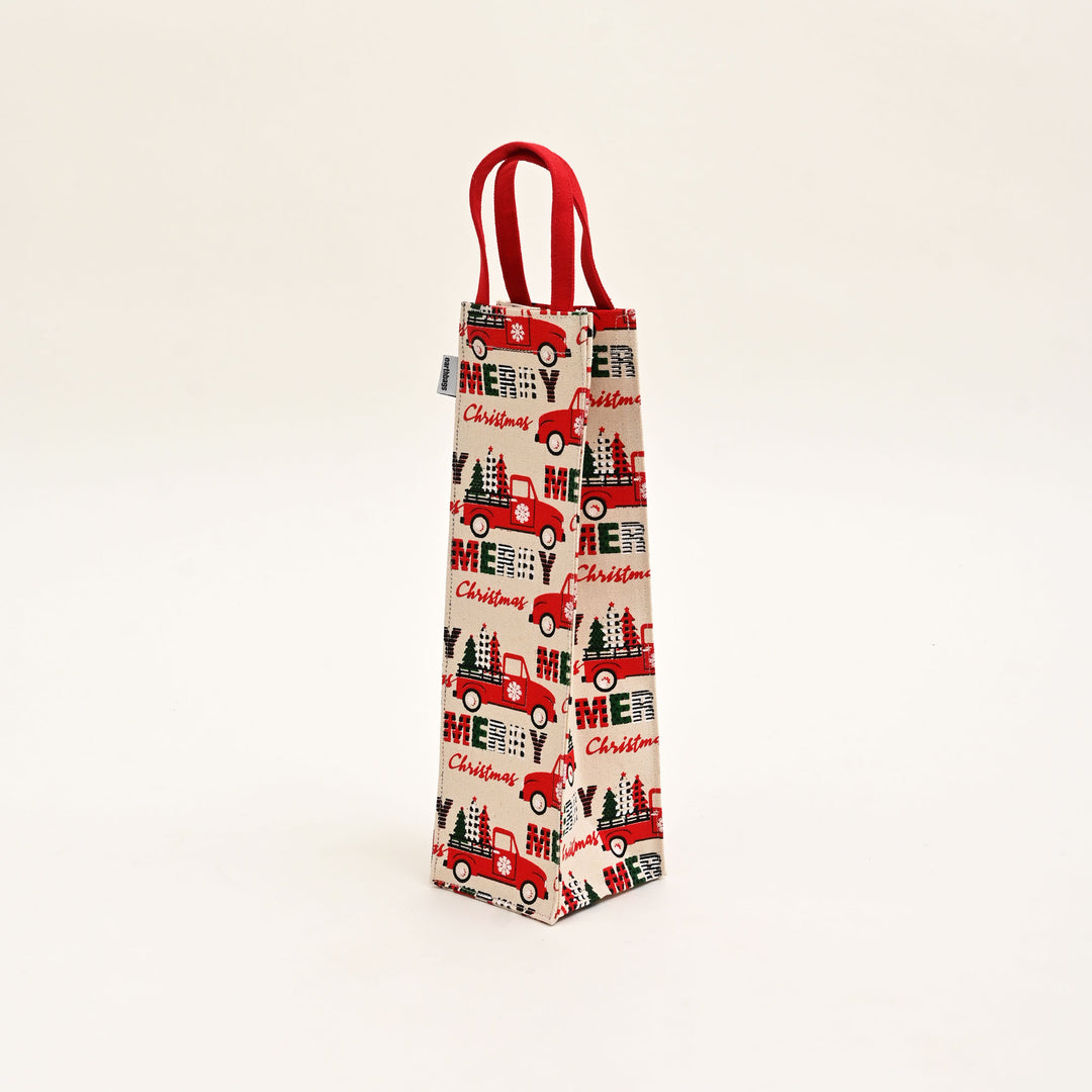 Christmas Gift Bag | Laminated Printed Canvas Bag with Allover Print