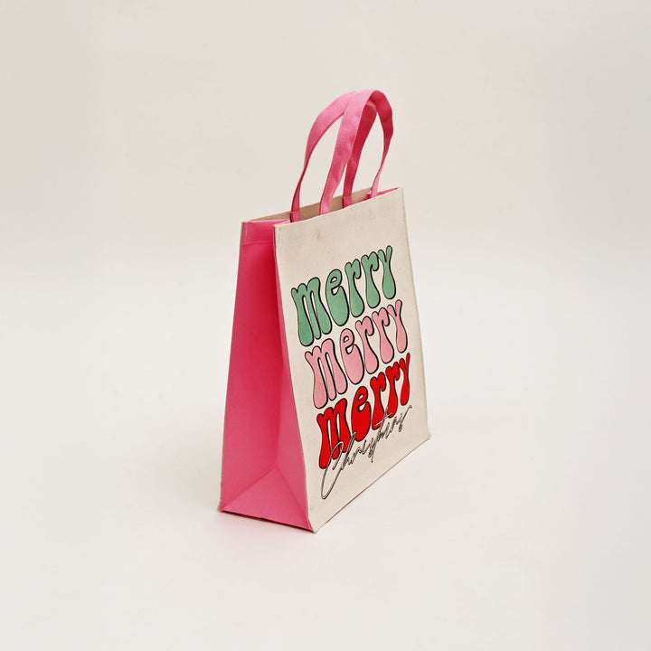 Gift Bag | Laminated Printed Christmas Canvas Bag