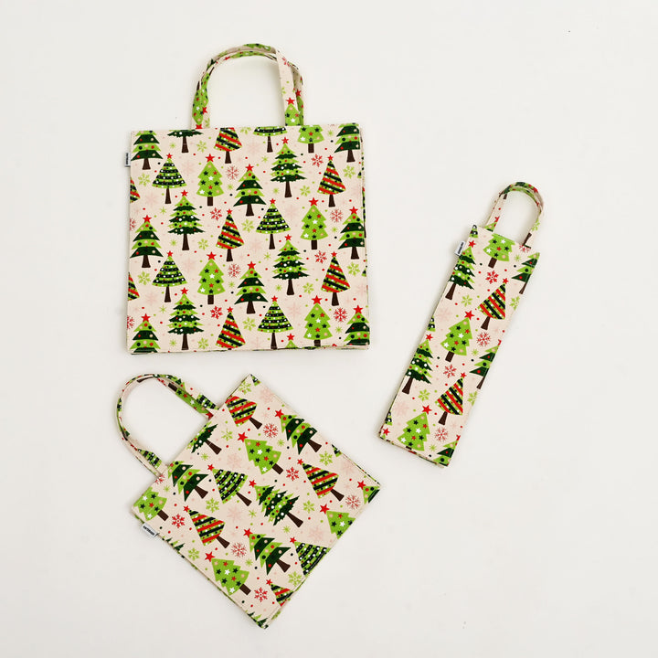 Gift Bag | Laminated Printed Christmas Canvas Bag with Allover Print