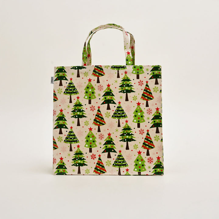 Gift Bag | Laminated Printed Christmas Canvas Bag with Allover Print