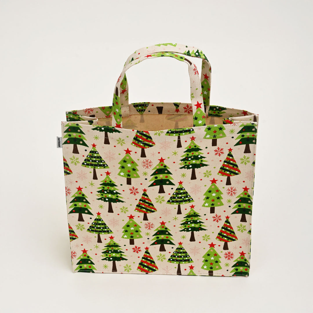 Gift Bag | Laminated Printed Christmas Canvas Bag with Allover Print