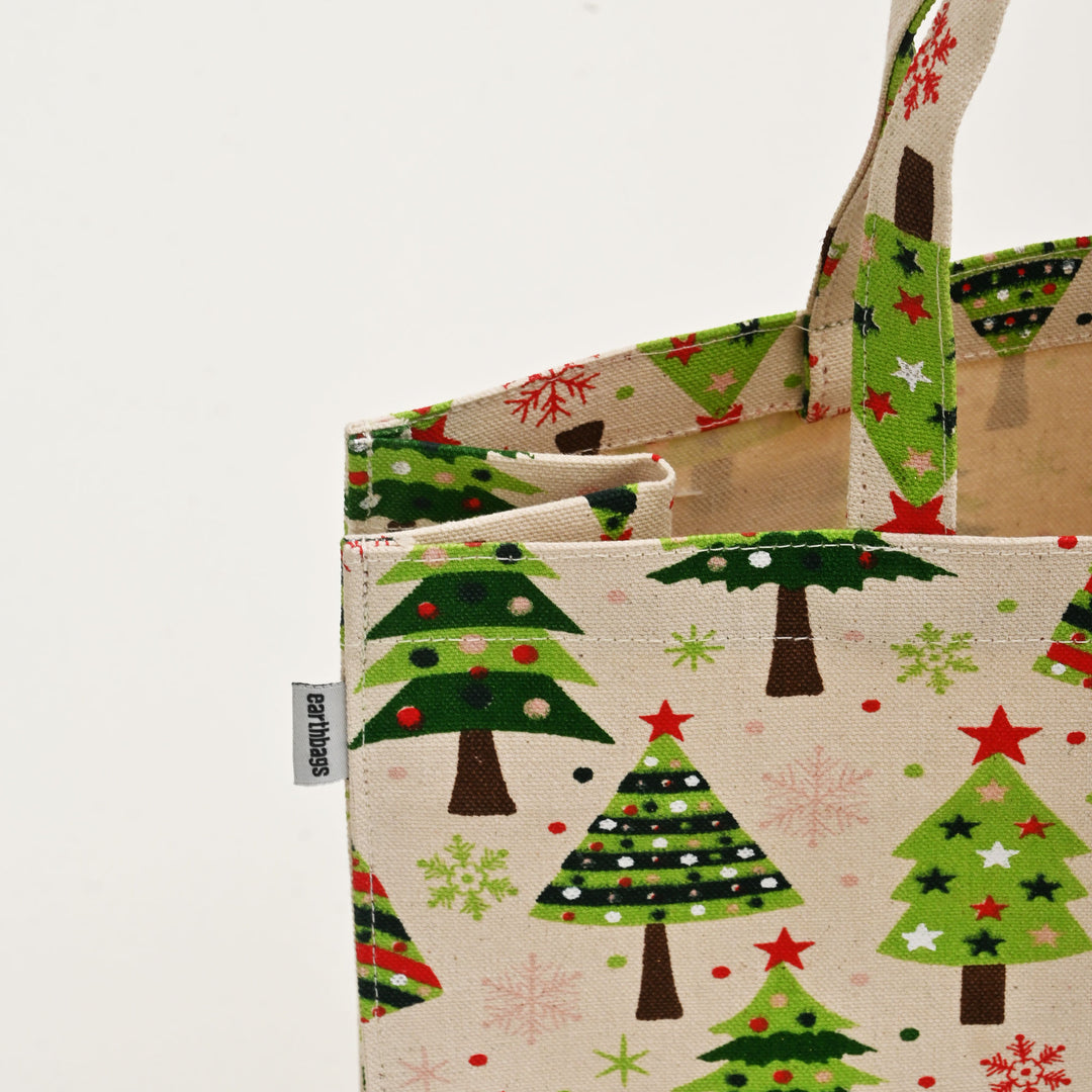 Gift Bag | Laminated Printed Christmas Canvas Bag with Allover Print