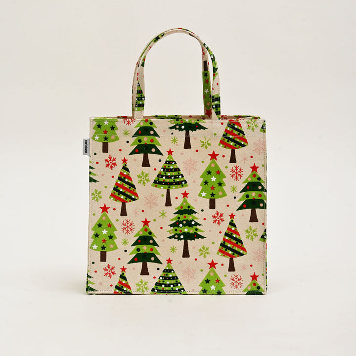Gift Bag | Laminated Printed Christmas Canvas Bag with Allover Print
