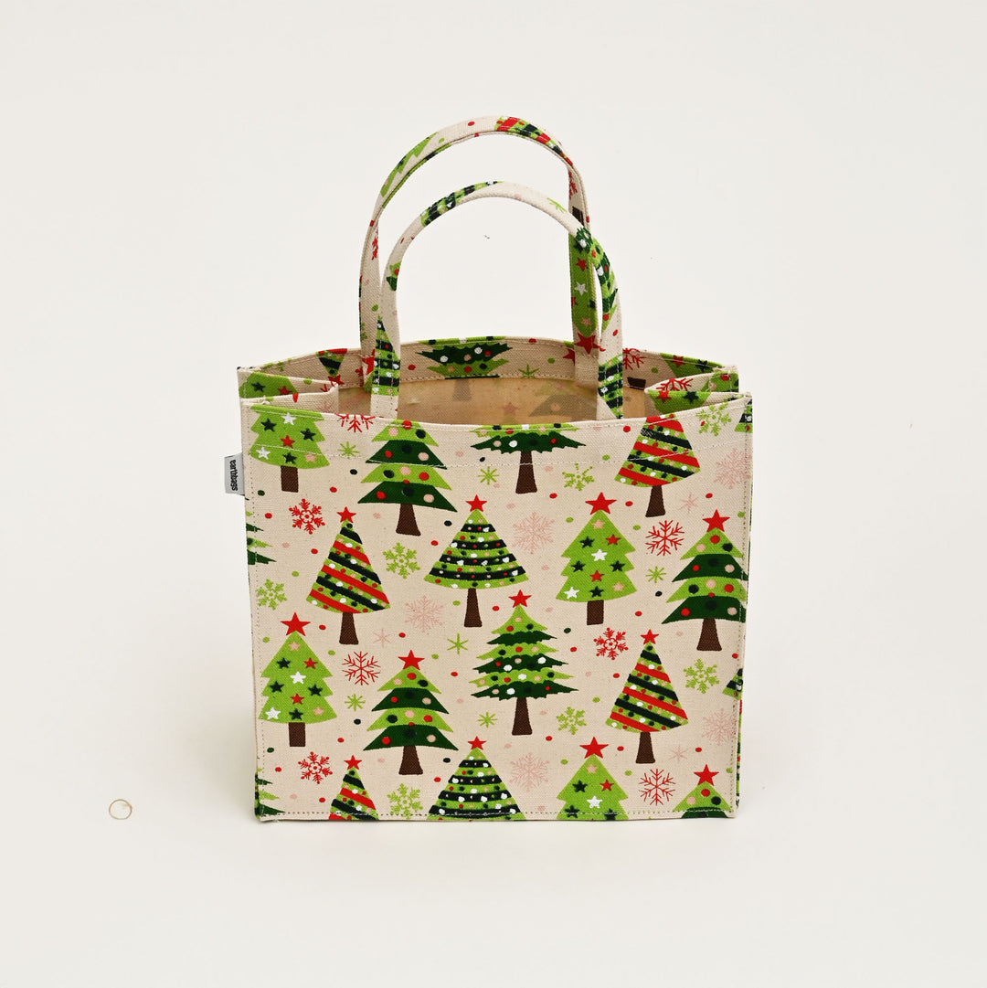 Gift Bag | Laminated Printed Christmas Canvas Bag with Allover Print
