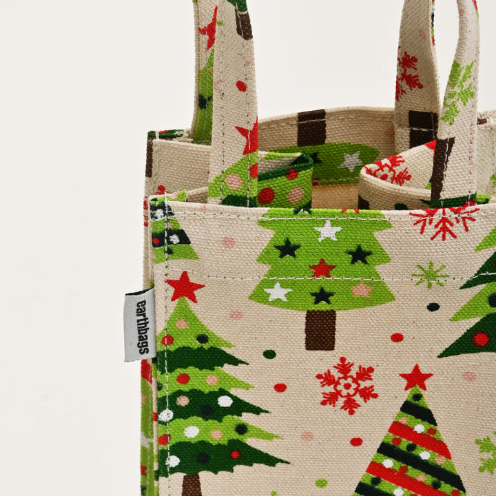 Gift Bag | Laminated Printed Christmas Canvas Bag with Allover Print