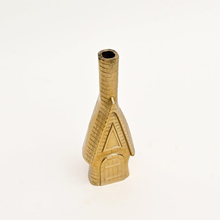 Decorative Textured Elegance Aluminum Vases – Set of 3 Gold Polished Table Accents