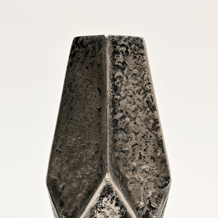 Decorative Nickel Antique Aluminum Vases – Set of 3 Table Accents