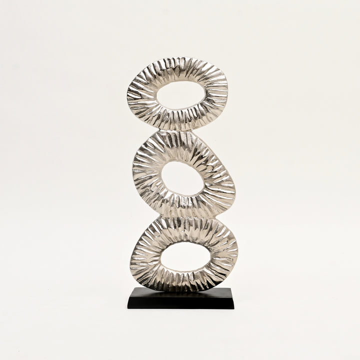 Decorative Abstract  Sculptures – Set of 2 Modern Gold & Nickel Polished Table Accents