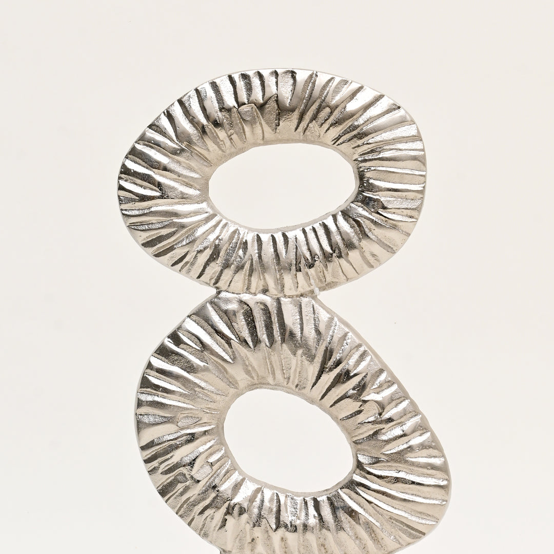 Decorative Abstract  Sculptures – Set of 2 Modern Gold & Nickel Polished Table Accents