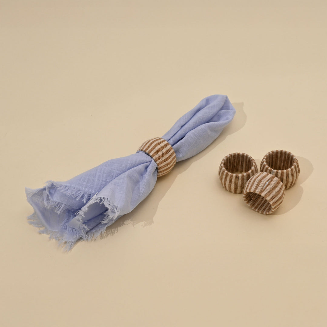Thread Napkin Rings | Set of 4 | 100% Mango Wood