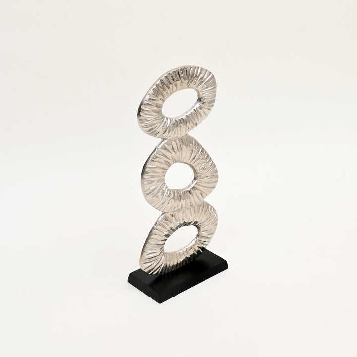 Decorative Abstract  Sculptures – Set of 2 Modern Gold & Nickel Polished Table Accents