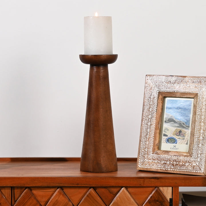 Candle Holder | Natural Finish | Mango Wood | Home Decor