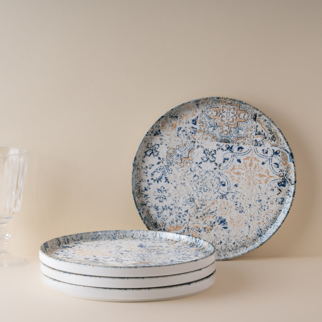 Short Rim Stackable Plate | Set of 4 | Porcelain