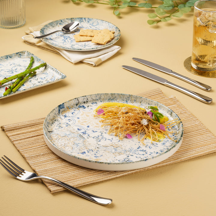 Short Rim Stackable Plate | Set of 4 | Porcelain