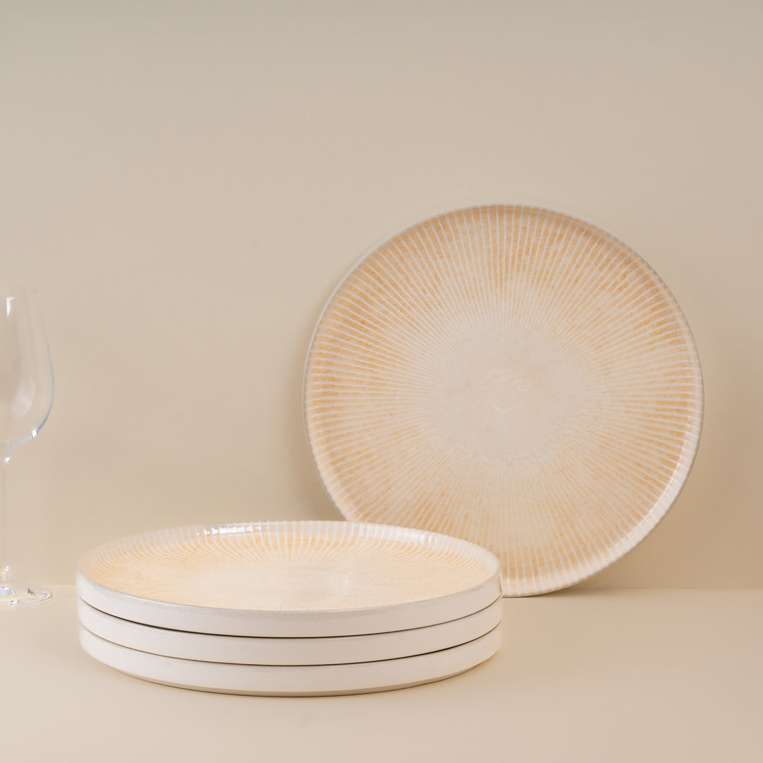 Short Rim Stackable Plate | 10.62", Porcelain | Pack of 4