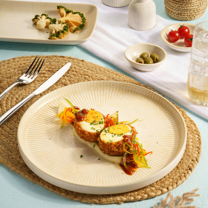 Short Rim Stackable Plate | 10.62", Porcelain | Pack of 4