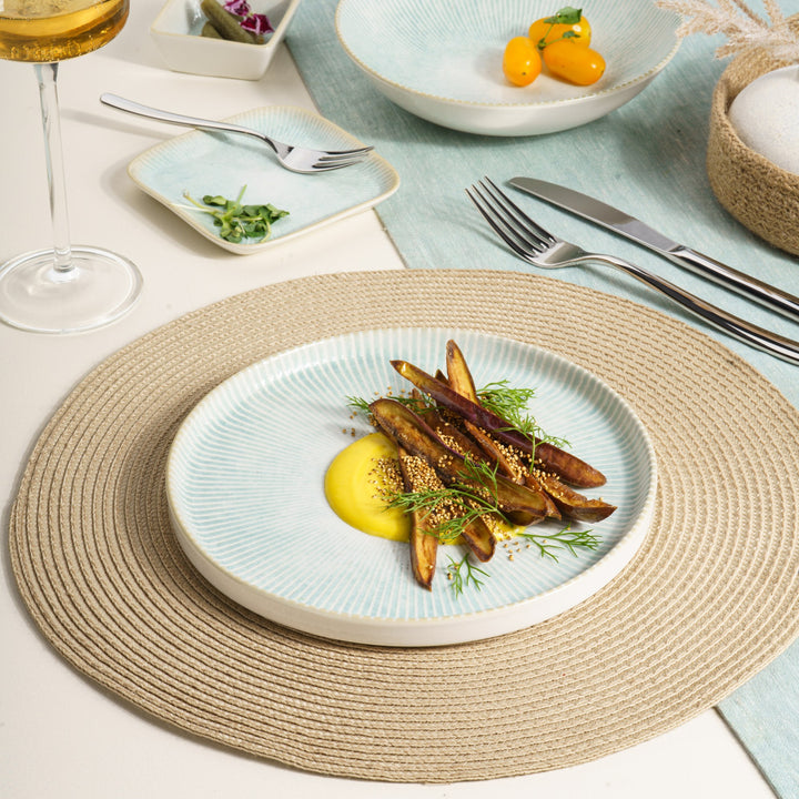 Short Rim Stackable Plate | Porcelain |Set of 4