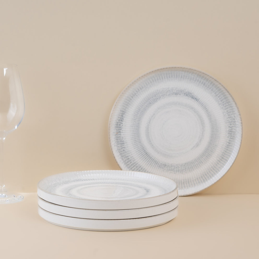 Short Rim Stackable Plate | Set of 4 | Porcelain