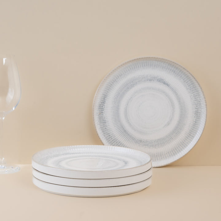 Short Rim Stackable Plate | Set of 4 | Porcelain