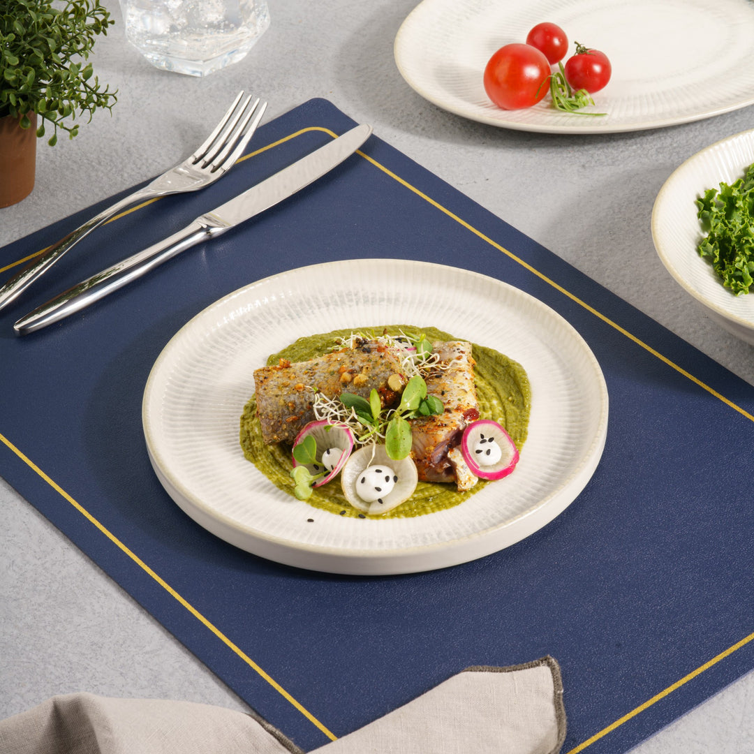 Short Rim Stackable Plate | Set of 4 | Porcelain
