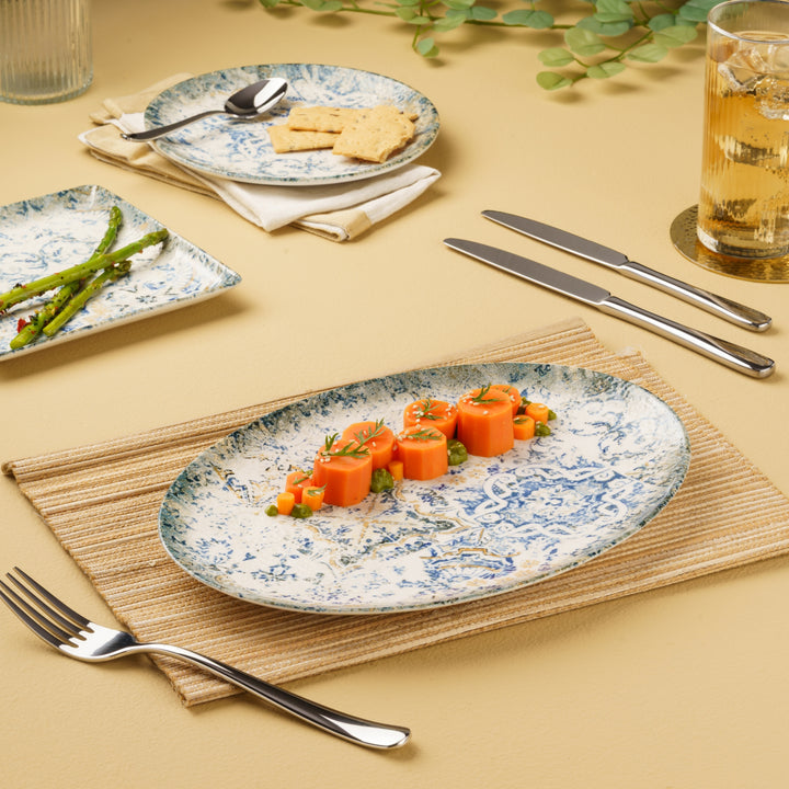 Oval Plate With Foot | Porcelain, 12.59", Pack of 6
