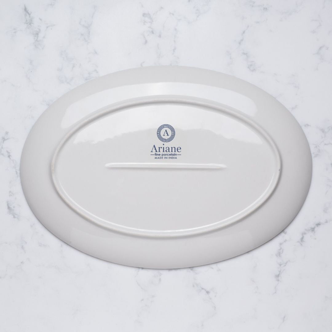 Oval Plate With Foot | Porcelain, 11", Pack of 12