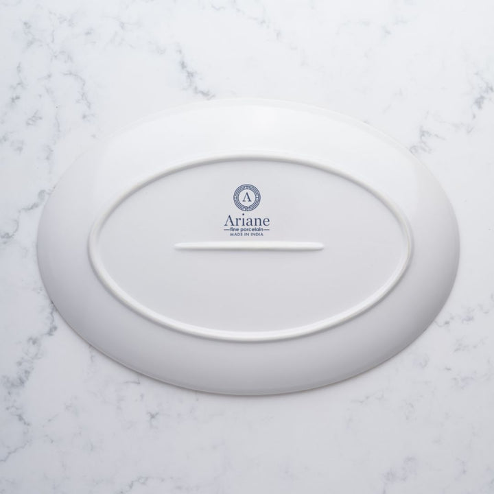 Oval Plate with Foot | Porcelain, 11" | Pack of 12