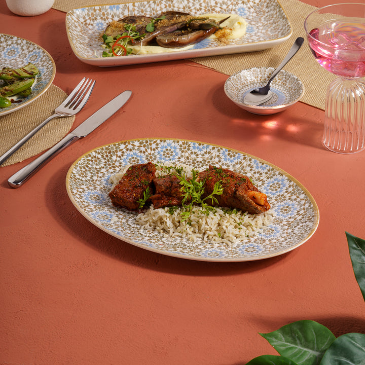 Oval Plate with Foot | Porcelain, 11" | Pack of 12